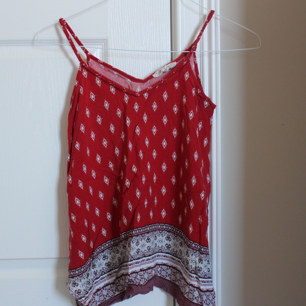 Red patterned tank top from Marshall’s